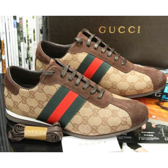 グッチGUCCI ベビーシューズ 靴 ベージュ×ブラウン GGキャンバス×レザー 20003